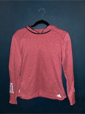 Adidas Women's Heathered Red Athletic Hoodie-Size S